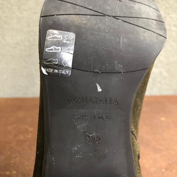 Aquatalia Fire Suede Booties Olive Green - Picture 6 of 12